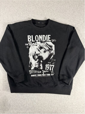 Blondie Crewneck Sweatshirt M Black Graphic Debbie Harry Band 1977